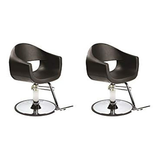 Beauty Salon Styling Chair Duo 2 Black Milla Standard Base Pump 12 Inch Salon Furniture Equipment Walmart Com Walmart Com