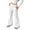 White, variant on LILIYA Girls Flare Sweatpants Youth Wide Leg Bottoms Elastic Waist Loose Casual Pants Soft Lined Solid Casual School Cute Trousers with Pockets