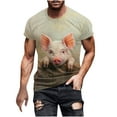 thumbnail image 2 of Handshe Men Funny Pig Printed Short Sleeve Round Neck T-shirt Casual Fashion Short Sleeve, 2 of 5