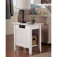 thumbnail image 1 of AFI Nantucket Table d'Appoint en Bois Massif avec Chargeur d'Appareils Intégré, Blanc, 1 of 9