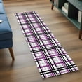 thumbnail image 4 of Purple Black Plaid Runner Rug 2x6 FT,Non Slip Hallway Rugs,Farmhouse Purple Black Checkered Washable Soft Floor Carpet Throw Runner Carpet Long Rugs for Entryway Kitchen Bedside Sliding Door, 4 of 8