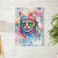 thumbnail image 2 of Hippie Manx Portrait Watercolor Tie-Dye Vintage Styles Vertical Matte Canvas Poster Cat Lover Kitten Owner Gifts Wall Art Home Decor - 00014, 2 of 5