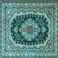 thumbnail image 1 of Ahgly Company Indoor Square Medallion Light Blue Traditional Area Rugs, 7' Square, 1 of 4