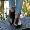 thumbnail image 5 of Women Booties Solid Color Casual Lightweight Zip Flat Booties Pointed Toe Ankle Boots,Black Boots women size 5.5, 5 of 9