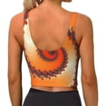 thumbnail image 3 of Lsque Orange Rotating Printed Women'S Sports Bra, Compression, Moisture Wicking, High-Impact Sports Bra For Women,Supportive sports bra-X-Large, 3 of 9