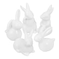 thumbnail image 2 of 5 figuras de conejos de cerámica blanca, esculturas de conejos, artesanías de decoración., 2 of 5