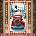 thumbnail image 2 of Christmas Truck Banner with Red Plaid Decorative Wreath for Holiday Party Decoration Outdoor Festivity Winter Celebration, 2 of 9