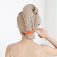 thumbnail image 3 of Hair Towel, Coral Fleece Hair Drying Cap, Fast Absorbent Hair Wrap Turban for Women Men After Shower(Coffee), 3 of 6