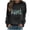 Black, variant on Womens Long Sleeve Sweatshirt MAMA Letter Print Design Soft Fabric Relaxed Silhouette for Daily Lounge Brown S