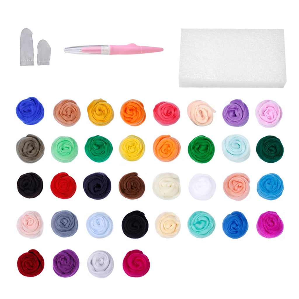 7/8/9/10 Color Needle Felting Supplies with Wool Felt Needle Tool Craft Wool Felted Set for Beginner Wool Felting Craft
