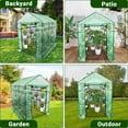 thumbnail image 5 of Walk-in Greenhouse for Outdoors, Green House Kit with Mesh Windows, UV-Resistant PE Cover, 3-Tier 8 Shelves for Seedling Flowers Growing, 5 of 6