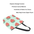 thumbnail image 3 of FORMRS Womens Canvas Tote Bag with Zipper Inner Pocket Shoulder Handbag, Red Strawberry, 3 of 7
