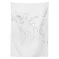 thumbnail image 3 of Ambesonne Map Tablecloth Rectangular Table Cover, Simple Outline Abstract, 60"x90", Black White, 3 of 4
