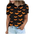 thumbnail image 4 of ClodeEU Women's Halloween Printed T Shirt, Short Sleeved Round Neck Top Multicolor,Womens Plus XXXXL, 4 of 5