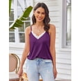 thumbnail image 3 of Ekouaer Pajama Sets for Women Lingerie Sleepwear 2 Piece Cami Split Short Set V Neck Lace Summer Pjs, 3 of 6