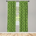 thumbnail image 3 of Ambesonne Mandala Curtains, Floral Circles Leaves, Pair of 28"x84", Green Yellow, 3 of 5