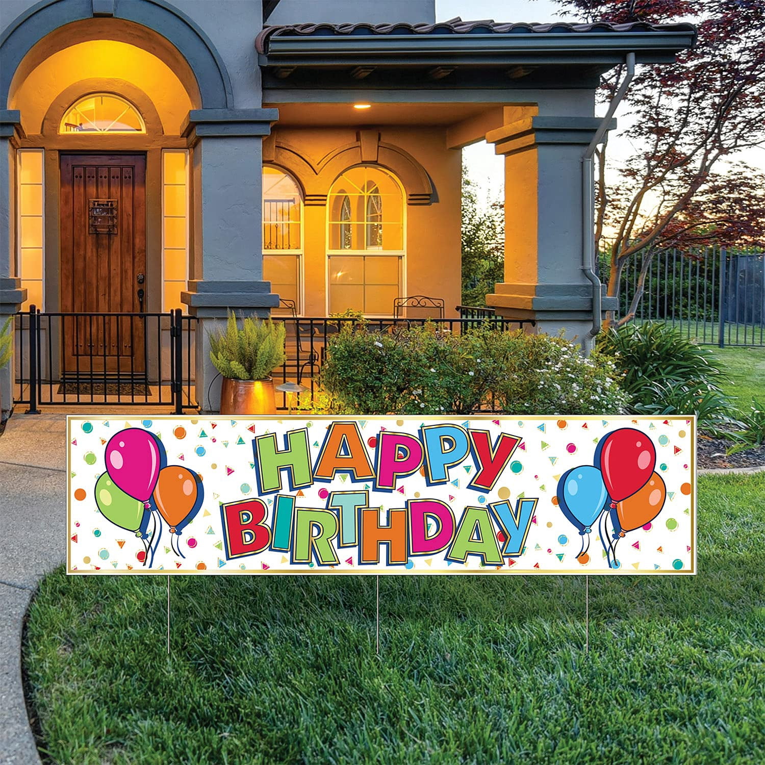 Beistle All Weather Jumbo Happy Birthday Yard Sign - Party Supply Decoration for Birthday