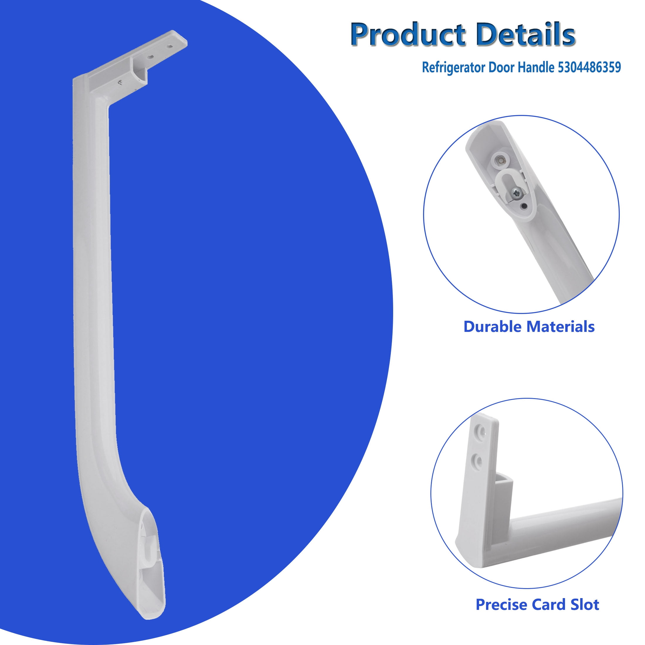 Refrigerator Door Handle Set 5304486359 5304506469 Compatible with Frigidaire Replaces 5304504507 242059501 242059504,White (2 pack)