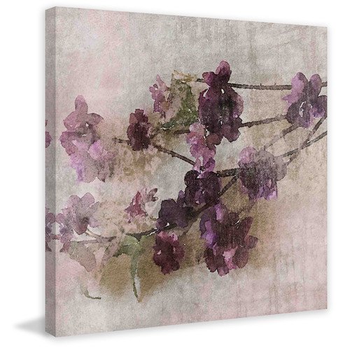 "Purple Flowers 2" Painting Print on Wrapped Canvas