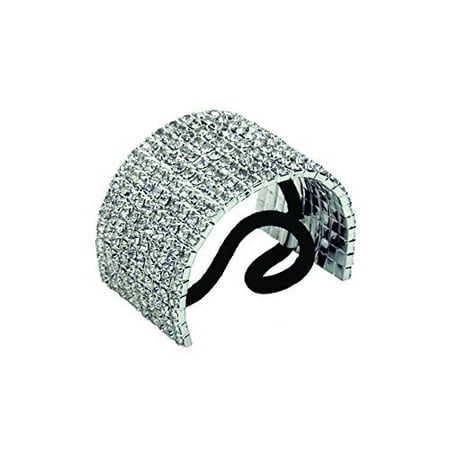 - Rhinestone Ponytail Holder by Crystal Avenue | Stretchy Elastic Hair Tie | Silvertone with Sparkling Crystals