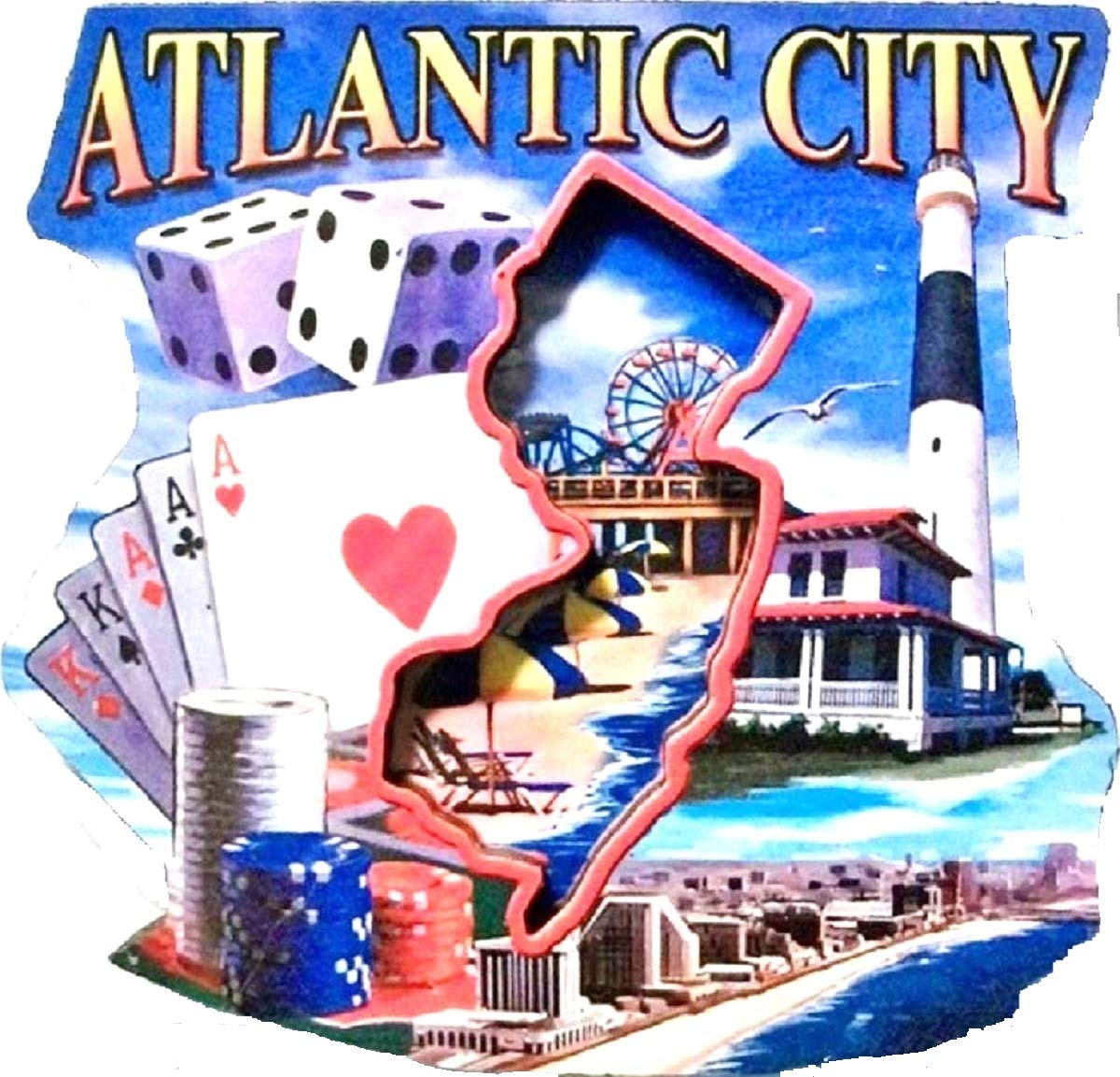 Atlantic City New Jersey Montage Artwood Fridge