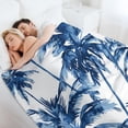 thumbnail image 6 of Indigo Blue Palm Tree Blanket Navy Blue Palm Tree Soft Warm Throw Blankets 30"x40" Flannel Cozy Warm Plush Lightweight Throw Blanket for Couch Bed Sofa Gift Idea, 6 of 6