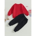 thumbnail image 4 of Bagilaanoe 2PCS Toddler Baby Boy Long Pants Set Letter Print Long Sleeve Sweatshirt Pullover Tops + Drawstring Sweatpants 6M 12M 18M 24M 3T Kids Casual Sweatsuits, 4 of 9