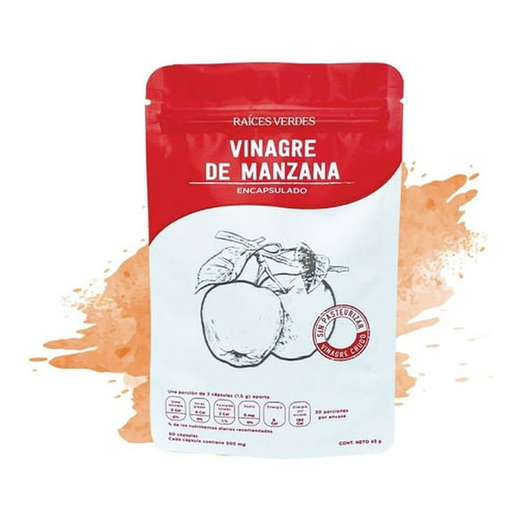 Vinagre de Manzana Crudo Raíces Verdes 90 Cápsulas de 500mg Original