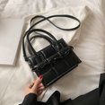 thumbnail image 1 of Bolso cruzado de PU con patrón de cuadros para mujer a la moda, bolso de cadena informal (negro), 1 of 4