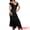 Black, variant on Women's Stylish Asymmetrical Butterfly Sleeve Slip Dress M Black