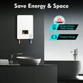 thumbnail image 5 of Miumaeov 110V 6500W Electric Tankless Instant Water Set with LCD Display Heater Over-Temperature Protection for Bathroom Kitchen Wall or Floor Mounted White, 5 of 9