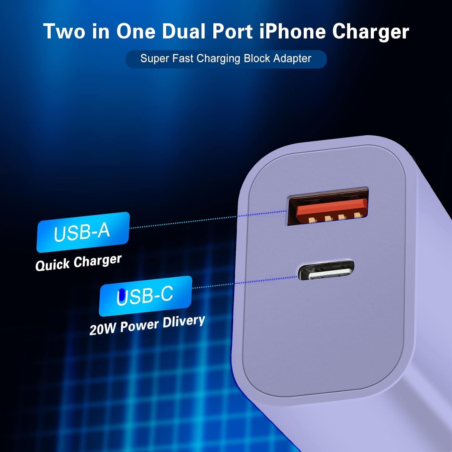 GQOHRT 20W Dual Port QC+ USB C Charger Block Compatible with iPhone 14/13/12/11/Pro [Apple MFi Certified] with 6FT Lightning Cable iPhone Cord, New