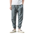 thumbnail image 2 of Sweatpants for Men 2025 Summer Linen Drawstring Harem Jogger Pants with Pockets Mens Casual Pants Trousers, 2 of 5