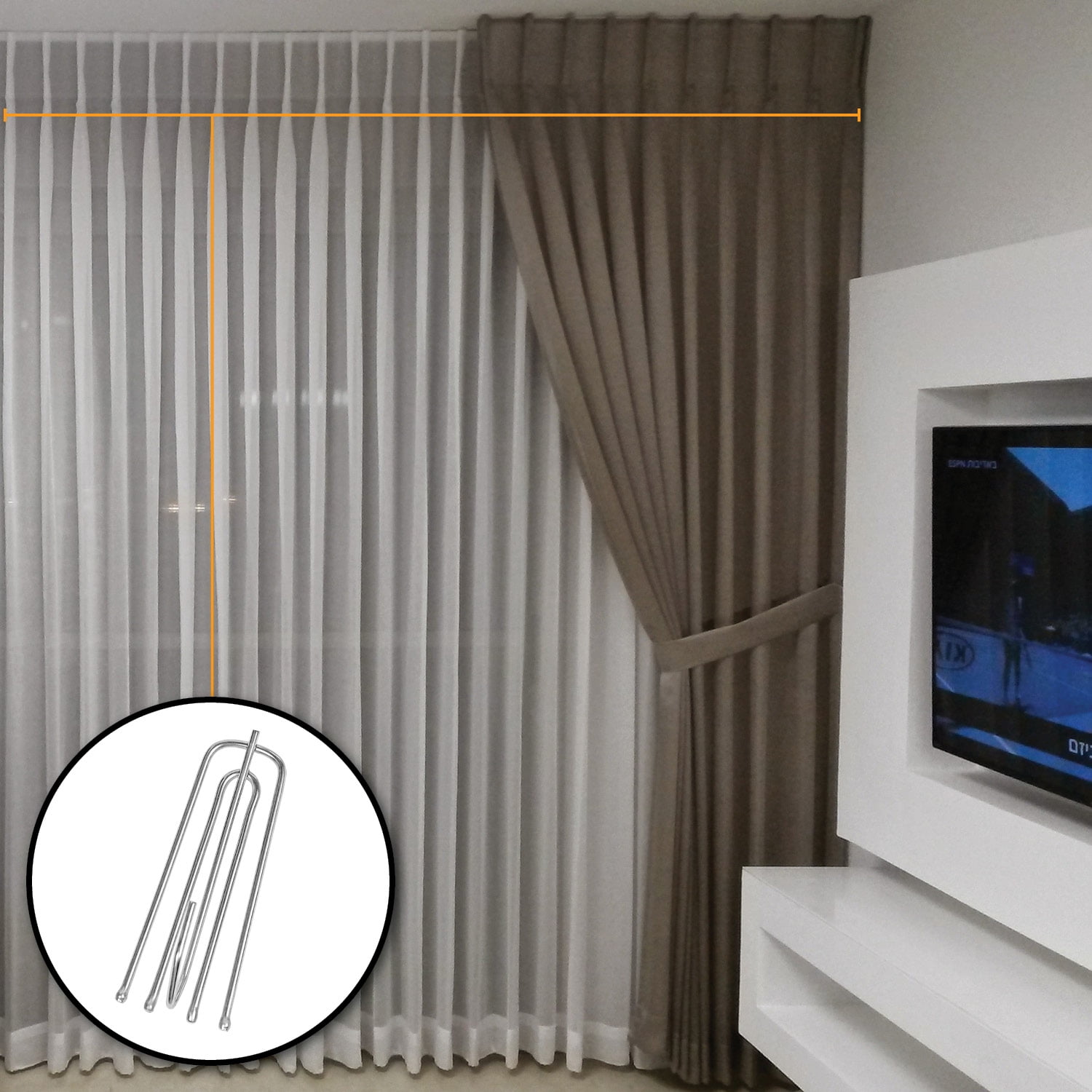 10pcs/set Curtain Pleat Hooks Waterproof Well Design Four Prongs Curtain  Pleat