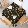 thumbnail image 2 of Black Halloween Pumpkin Faces Square Tablecloth,Waterproof Square Table Cover,Wipeable Spillproof Washable Table Cover for Home Kitchen Party Decor 42"X42"(107x107cm), 2 of 6