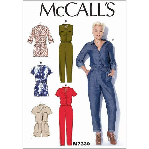 McCall's Pattern 7330 Y,Misses Rompers and Jumpsuits,Sizes XSM-MED, Y (X-Small-Small-Medium), Multicolor