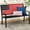 Red, variant on Plagage Outdoor -Person Steel Outdoor Bench for Garden Patio Porch Classic Design Metal Backrest 550lb Capacity – Black