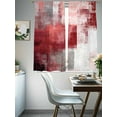 thumbnail image 4 of Red Ombre Sheer Curtains for Living Room Bedroom Retro Farmhouse Abstract Mottled Texture Art Sheer Curtains 72 Inch Long 2 Panels Set Light Filtering Curtain Window Treatments Drapes for Dining Room, 4 of 6