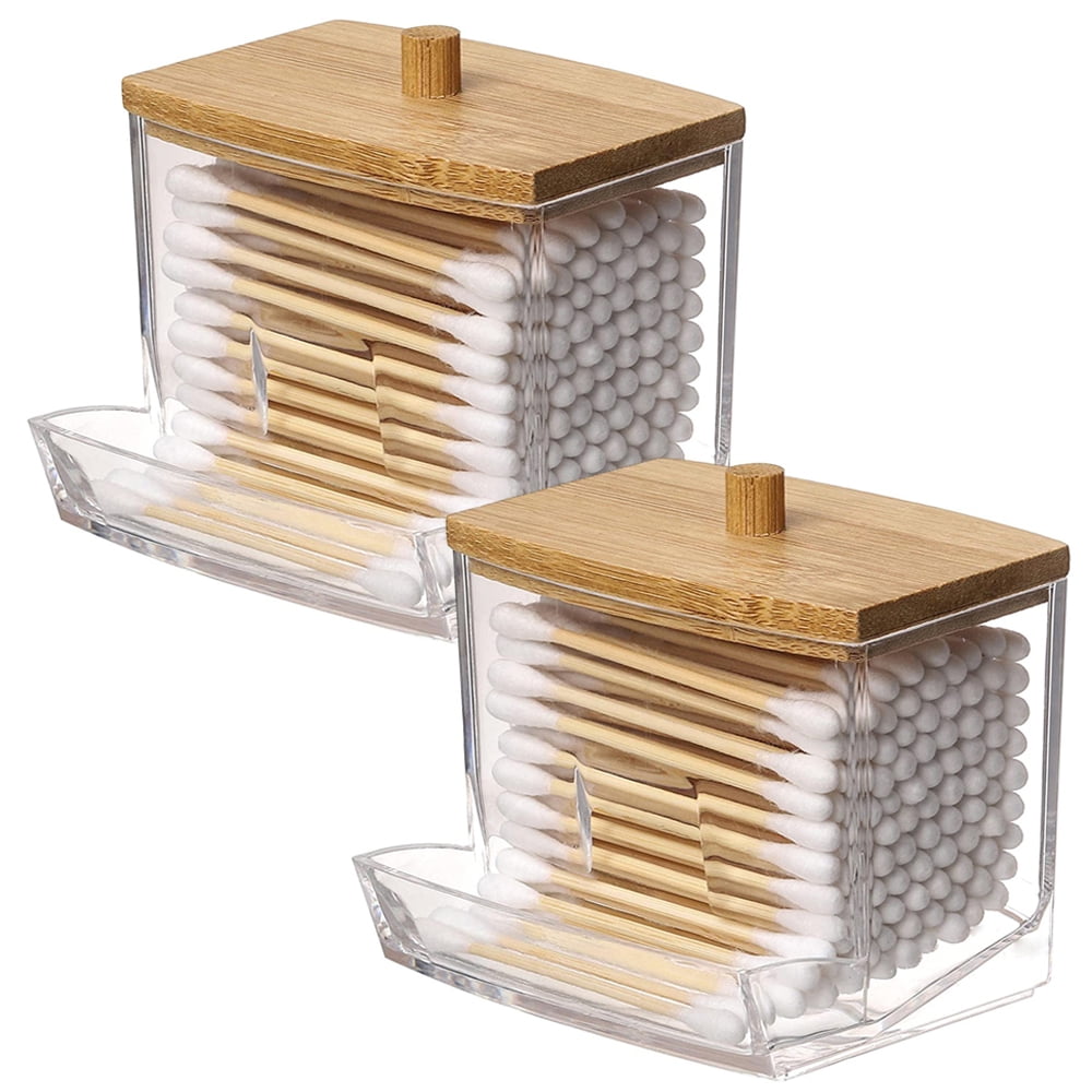 Cotton Pad Container,Cotton Balls and Swab Dispenser, Bathroom Storage