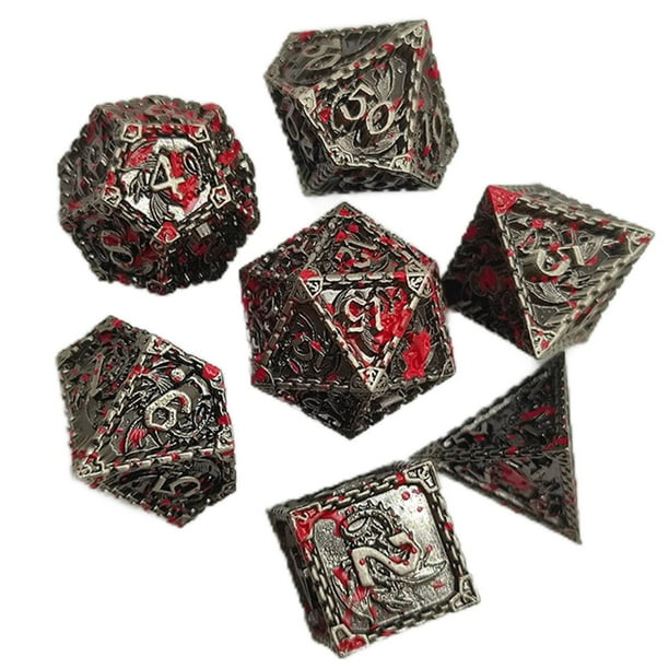 7 Uds. de dados poliédricos, accesorios de , números grandes, dados RPG, suministro , dados irregulares de juego de rol de múltiples ca Baoblaze dados poliédricos