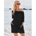 thumbnail image 3 of EKOUAER Rompers for Women Casual Ribbed Short Sleeve T-Shirt Tee Romper Summer Outfits with Pockets 2026, 3 of 6