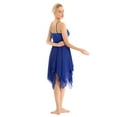 thumbnail image 3 of Sinleey Womens Lyrical Ballet Dancewear Mesh High-Low Hem Modern Dance Dress Blue XXL, 3 of 7