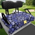 thumbnail image 4 of XYZCANDO Blue Mandala 2 Passenger Golf Cart Seat Cover | Terry Cloth Non-Slip With 4 Pockets, Washable Universal Protector, 4 of 8