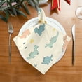 thumbnail image 2 of Satin Polyester Napkins - 20x20 InchSingle-Sided Printed Napkins, 1-Piece/4-Piece/6-Piece Set, DIY Personalized Table Setting，Dinosaurs, 2 of 8