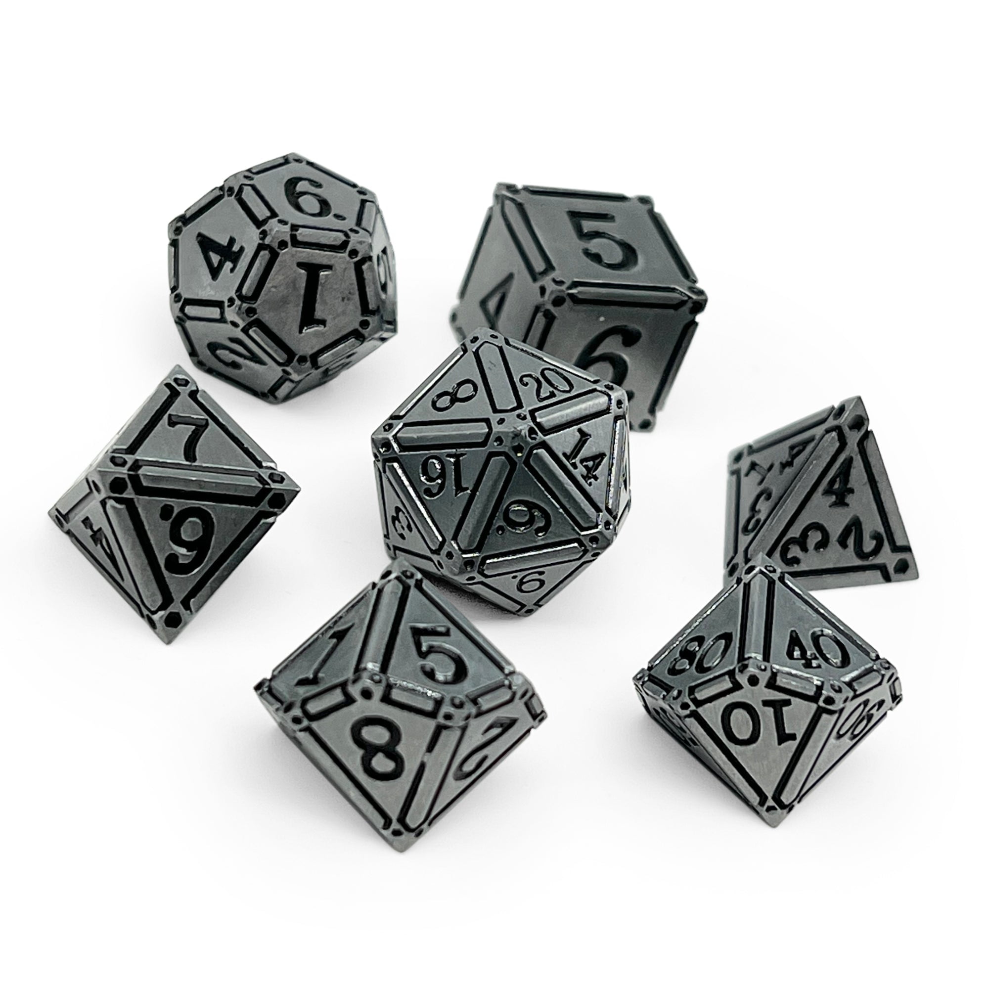 DnD Dice | Ironworks - Holy Avenger 7 Piece RPG set Alloy Dice | Norse Foundry