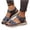 Blue, variant on Tbopshirt Wedge Sandals for Women Summer Open Toe Solid Color Wedge Heels with Arch Support