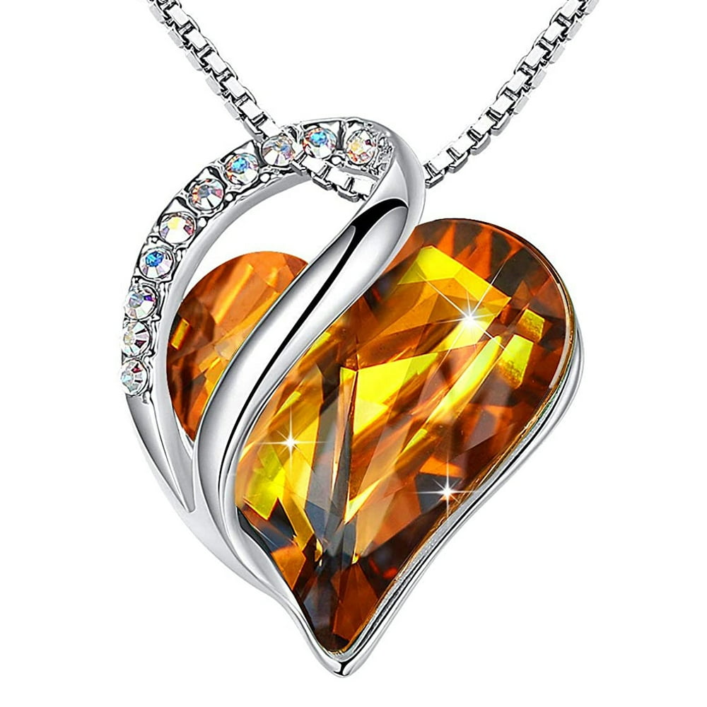 Lovefir Lovefir November Birthstone Necklaces for Ladies,22” Yellow Crystal Necklaces Match