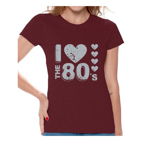 Awkward Styles I Love the 80s Shirt 80s T Shirt for Women's 80s Costumes 80s Outfit for 80s Party Retro Gray 80s Accessories 80s Rock T Shirt 80s T Shirt Vintage Rock Concert T-Shirt