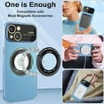 thumbnail image 3 of Magnetic for iPhone 15 Case Compatible with Magsafe [Glass Lens Camera Protector] Shockproof Hard PC Matte Back Protective Soft TPU Edge Phone Cases for iPhone 15 Light Blue, 3 of 14
