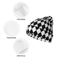 thumbnail image 3 of Zufioo Black And White Diamonds Print Adult Knitted Hat, Unisex Cuffed Brimless Ski Hat, Suitable for Autumn and Winter, 3 of 6